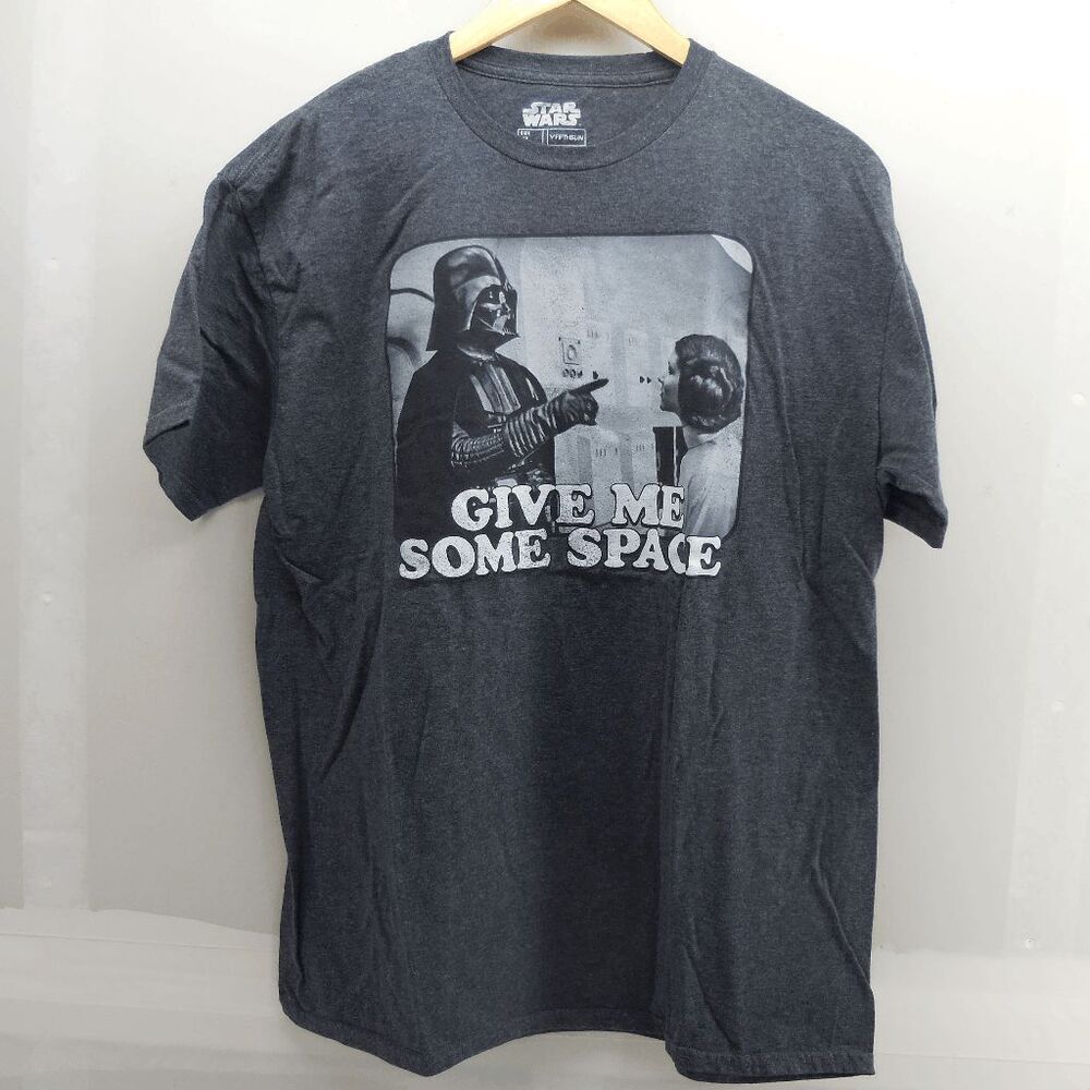 Star Wars Give Me Some Space Darth Vader‎ Princess Leia Gray T-Shirt XL